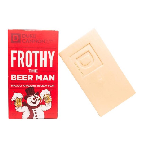 Fitnessfreak 10 oz Frothy the Beer Man Woodsy & Sandalwood Scent Soap Bar FI3308731 - main